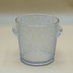 Antique Paden City Ohio frosted and etched ice bucket, new years, thanksgiving